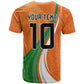 Cote D'Ivoire Football Custom T shirt Abstract Wave Pattern Tribal Sporty Style