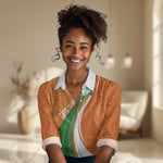 Cote D'Ivoire Football Custom Women Casual Shirt Abstract Wave Pattern Tribal Sporty Style