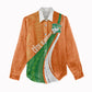 Cote D'Ivoire Football Custom Women Casual Shirt Abstract Wave Pattern Tribal Sporty Style