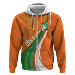 Cote D'Ivoire Football Custom Zip Hoodie Abstract Wave Pattern Tribal Sporty Style