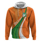 Cote D'Ivoire Football Custom Zip Hoodie Abstract Wave Pattern Tribal Sporty Style