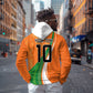 Cote D'Ivoire Football Custom Zip Hoodie Abstract Wave Pattern Tribal Sporty Style