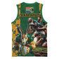 South Africa Rugby Basketball Jersey - Springbok Mascot, Players Fighting for Victory - African Pride