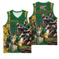 South Africa Rugby Basketball Jersey - Springbok Mascot, Players Fighting for Victory - African Pride