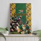 South Africa Rugby Canvas Wall Art - Springbok Mascot, Players Fighting for Victory
