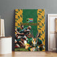 South Africa Rugby Canvas Wall Art - Springbok Mascot, Players Fighting for Victory