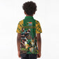 South Africa Rugby Kid Polo Shirt - Springbok Mascot, Players Fighting for Victory