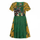 South Africa Rugby Kid Short Sleeve Dress - Springbok Mascot, Players Fighting for Victory