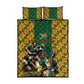 South Africa Rugby Quilt Bed Set - Springbok Mascot, Players Fighting for Victory