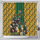 South Africa Rugby Shower Curtain - Springbok Mascot, Players Fighting for Victory