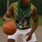 South Africa Rugby Sleeveless Hoodie - Springbok Mascot, Players Fighting for Victory - African Pride