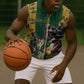 South Africa Rugby Sleeveless Zip Hoodie - Springbok Mascot, Players Fighting for Victory - African Pride