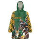 South Africa Rugby Wearable Blanket Hoodie - Springbok Mascot, Players Fighting for Victory