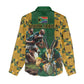 South Africa Rugby Women Casual Shirt - Springbok Mascot, Players Fighting for Victory LT03