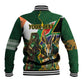 Personalized South Africa Versus Ireland Rugby Baseball Jacket - Springbok Mascot, Celtic Cross Design LT03