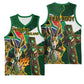 Personalized South Africa Versus Ireland Rugby Basketball Jersey - Springbok Mascot, Celtic Cross Design - African Pride