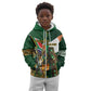 Personalized South Africa Versus Ireland Rugby Kid Hoodie - Springbok Mascot, Celtic Cross Design