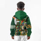 Personalized South Africa Versus Ireland Rugby Kid Hoodie - Springbok Mascot, Celtic Cross Design
