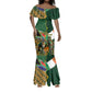 Personalized South Africa Versus Ireland Rugby Mermaid Dress - Springbok Mascot, Celtic Cross Design