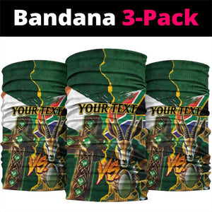 South Africa Versus Ireland Rugby Neck Gaiter - Springbok Mascot, Celtic Cross Design LT03