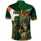 Personalized South Africa Versus Ireland Rugby Polo Shirt - Springbok Mascot, Celtic Cross Design