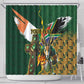 Personalized South Africa Versus Ireland Rugby Shower Curtain - Springbok Mascot, Celtic Cross Design