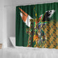Personalized South Africa Versus Ireland Rugby Shower Curtain - Springbok Mascot, Celtic Cross Design