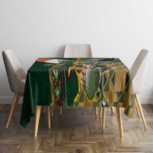 Personalized South Africa Versus Ireland Rugby Tablecloth - Springbok Mascot, Celtic Cross Design