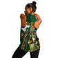 Personalized South Africa Versus Ireland Rugby Women Racerback Tank - Springbok Mascot, Celtic Cross Design
