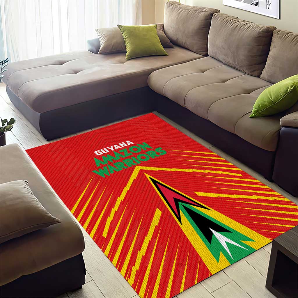 Guyana Cricket Amazon Warriors Area Rug Go Glory-Green Red Gold - African Pride