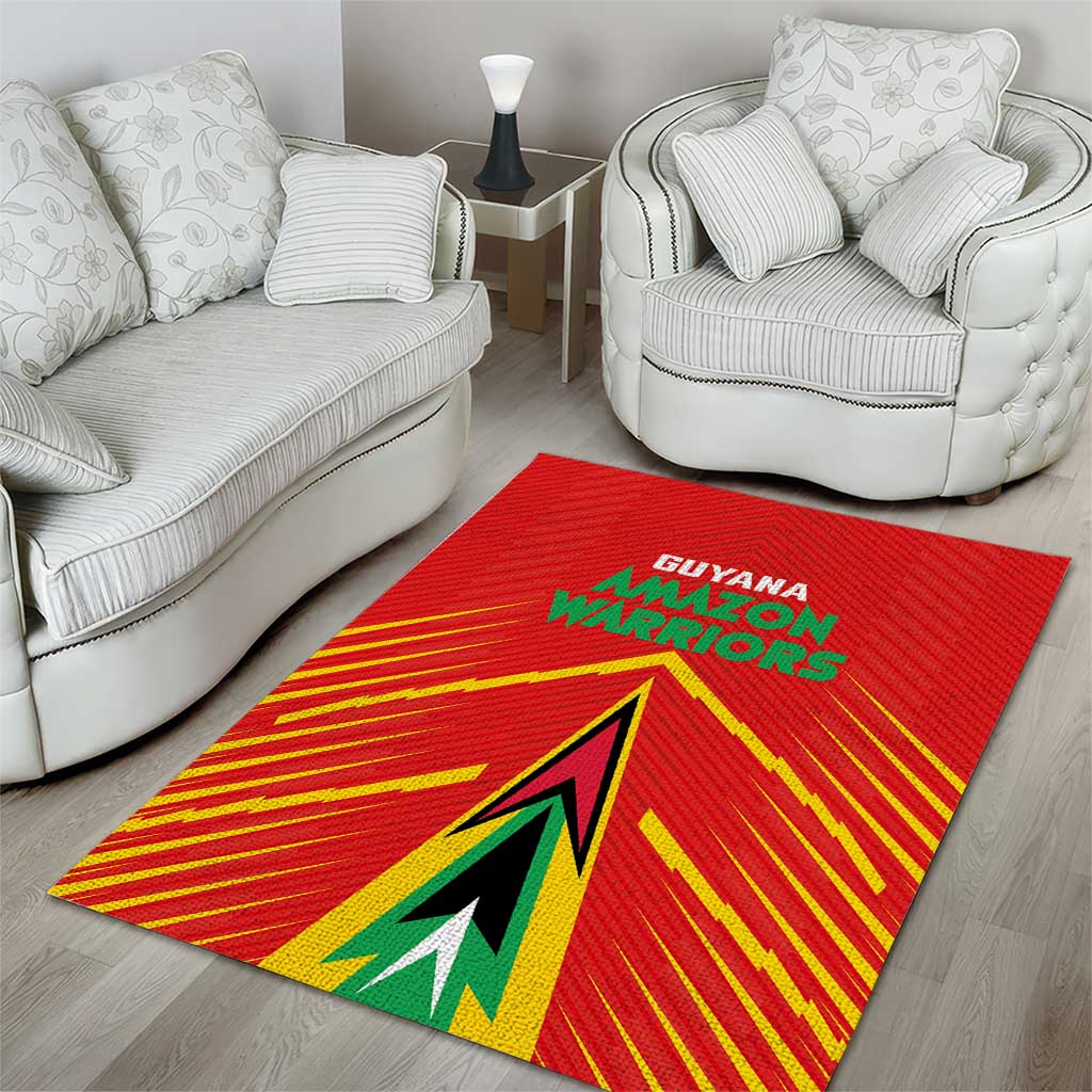 Guyana Cricket Amazon Warriors Area Rug Go Glory-Green Red Gold - African Pride