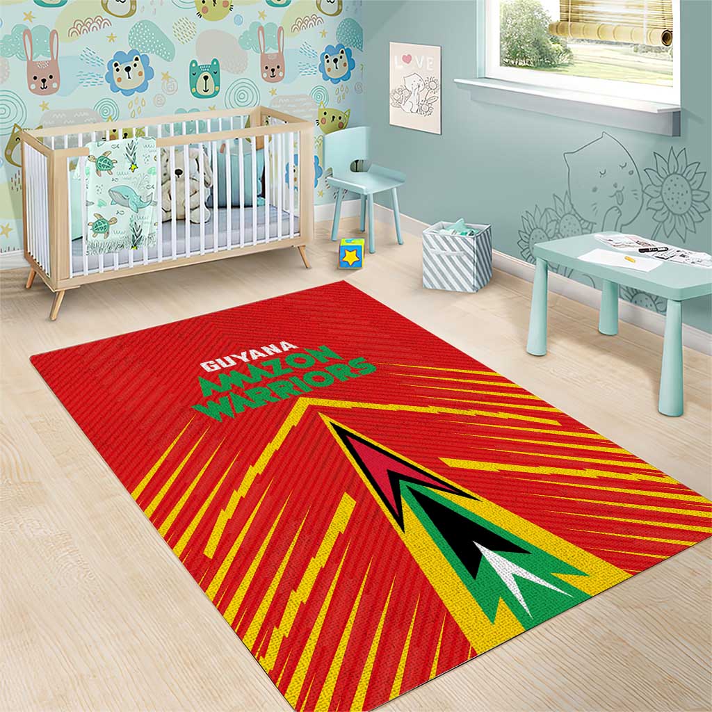 Guyana Cricket Amazon Warriors Area Rug Go Glory-Green Red Gold - African Pride