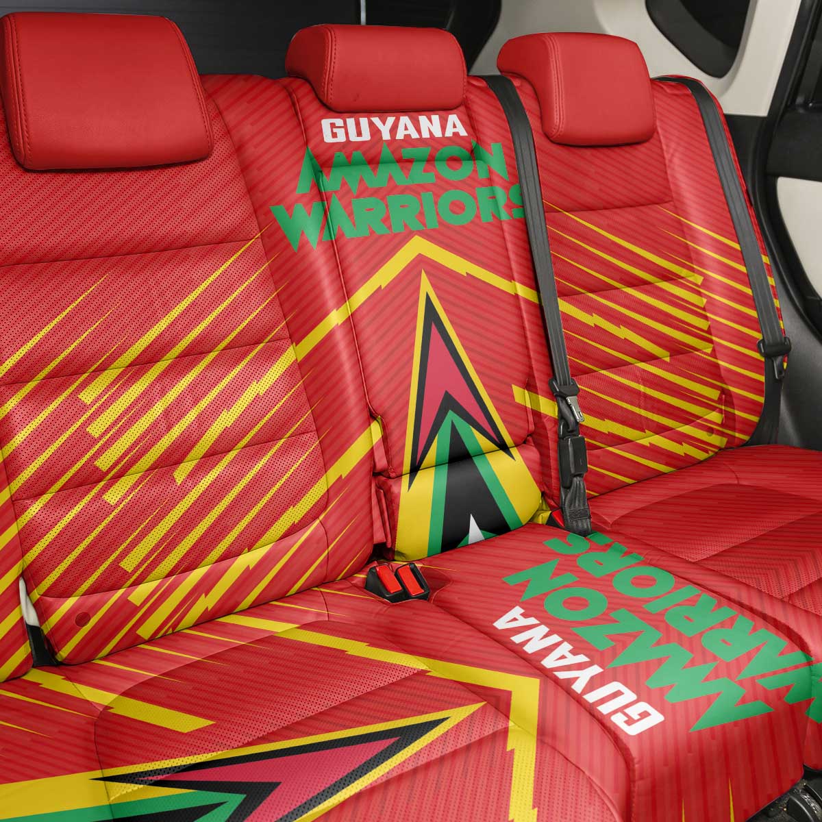 Guyana Cricket Amazon Warriors Back Car Seat Cover Go Glory-Green Red Gold - African Pride