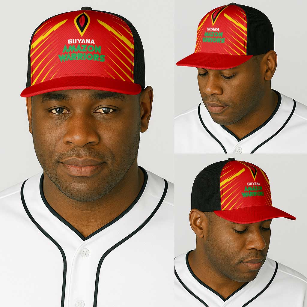 Guyana Cricket Amazon Warriors Baseball Net Cap Go Glory-Green Red Gold - African Pride