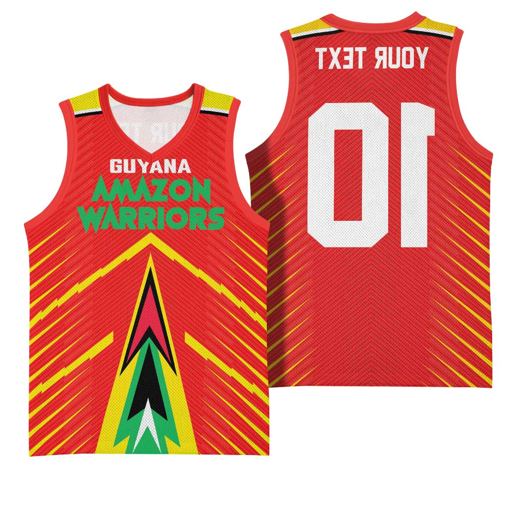 Guyana Cricket Amazon Warriors Custom Basketball Jersey Go Glory-Green Red Gold - African Pride