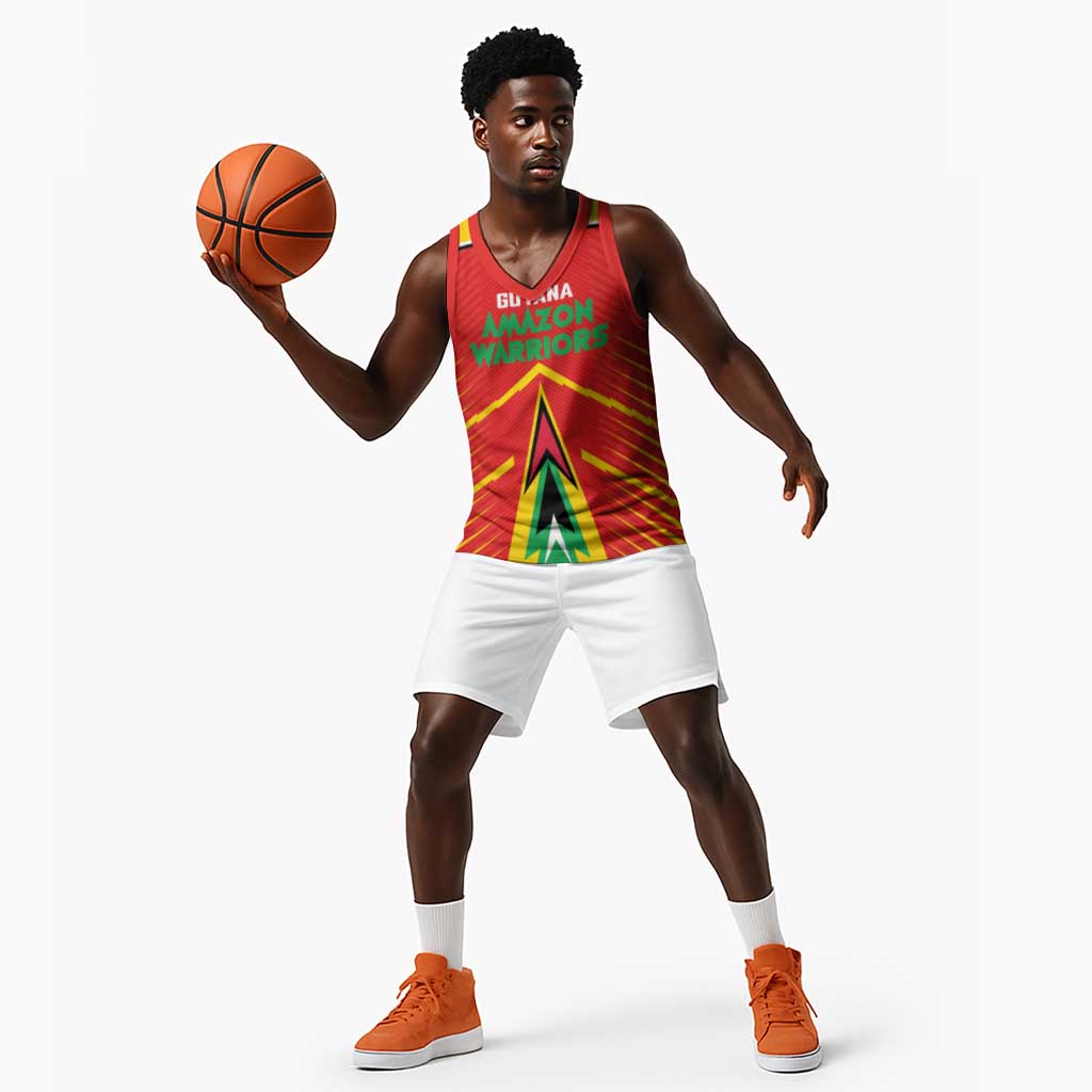 Guyana Cricket Amazon Warriors Custom Basketball Jersey Go Glory-Green Red Gold - African Pride