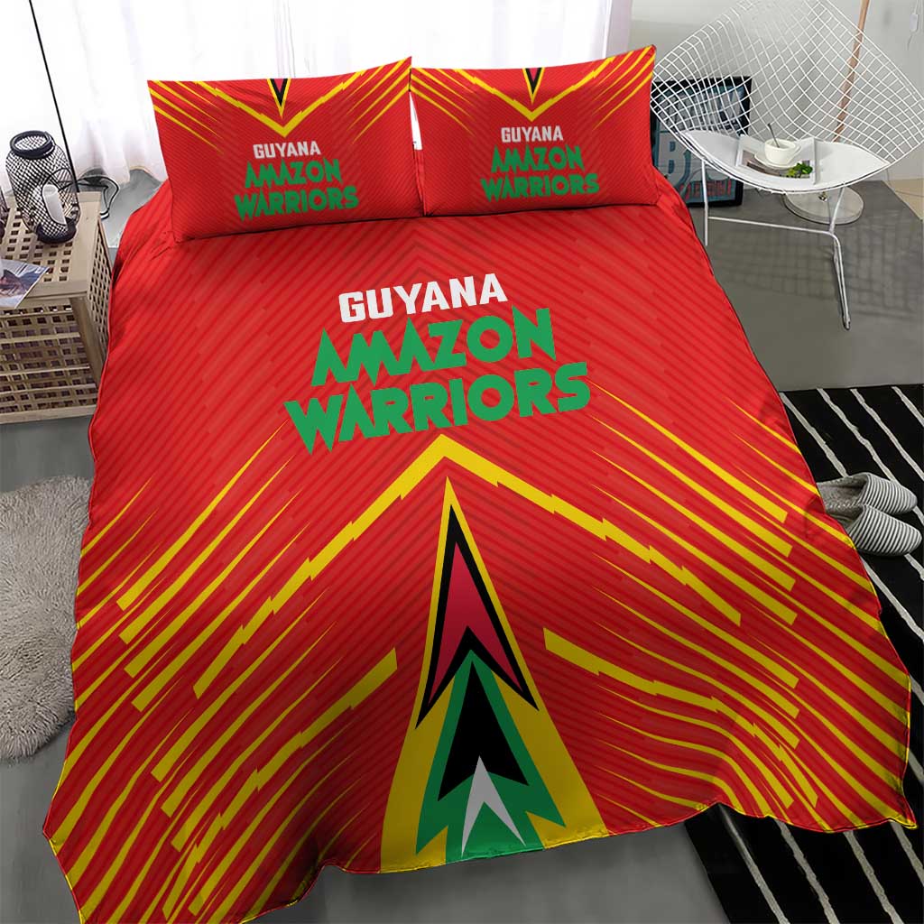 Guyana Cricket Amazon Warriors Bedding Set Go Glory-Green Red Gold - African Pride