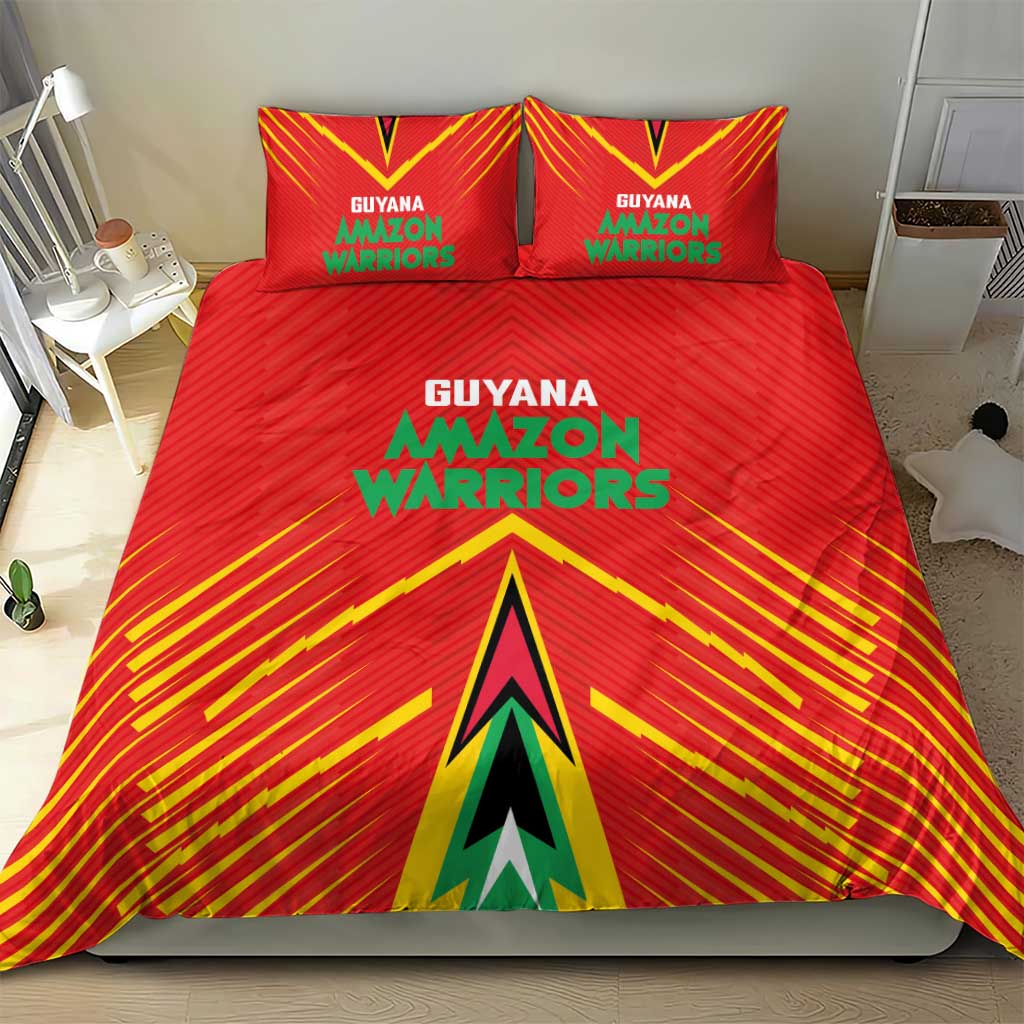 Guyana Cricket Amazon Warriors Bedding Set Go Glory-Green Red Gold - African Pride