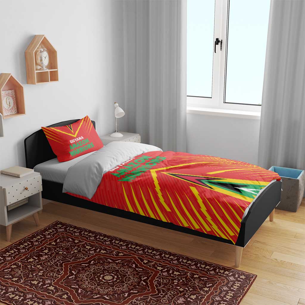 Guyana Cricket Amazon Warriors Bedding Set Go Glory-Green Red Gold - African Pride