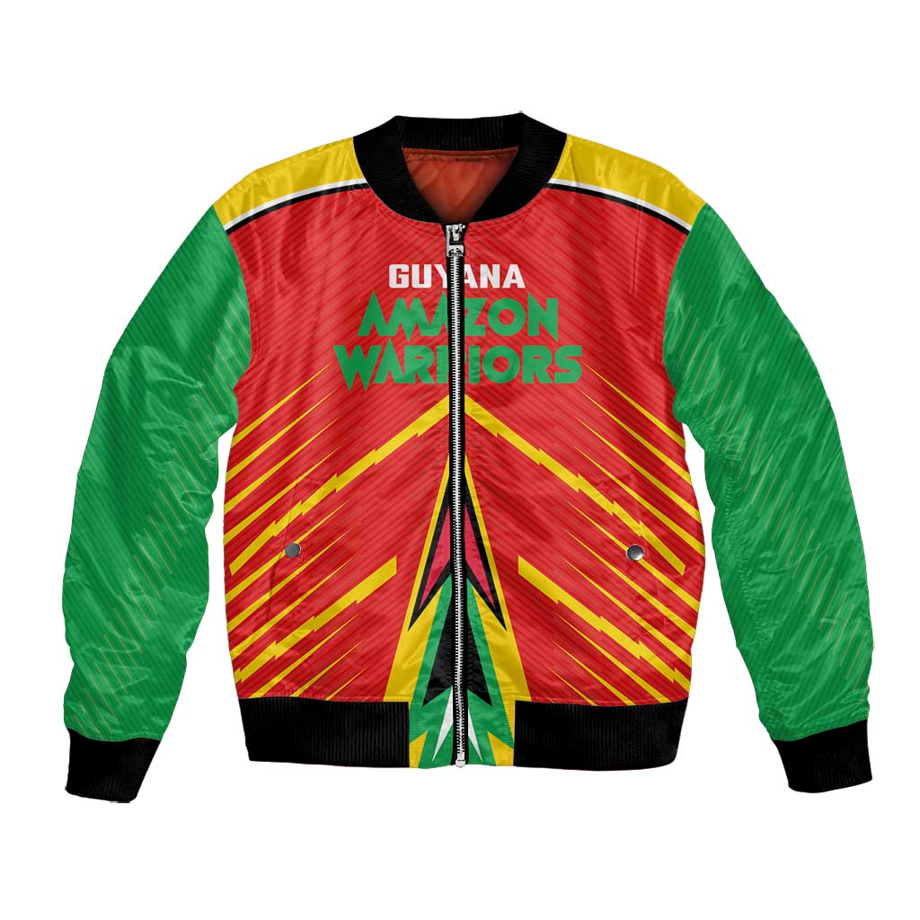 Guyana Cricket Amazon Warriors Custom Bomber Jacket Go Glory-Green Red Gold - African Pride