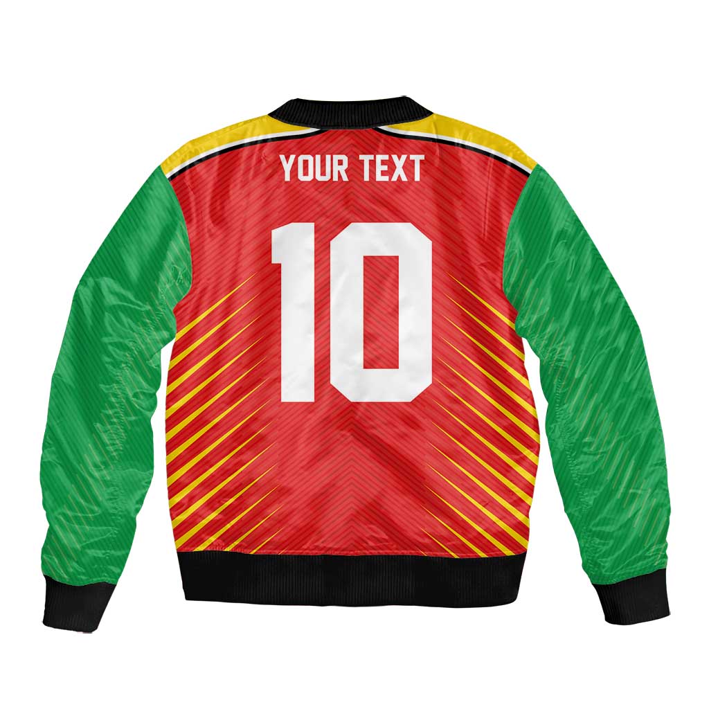 Guyana Cricket Amazon Warriors Custom Bomber Jacket Go Glory-Green Red Gold - African Pride