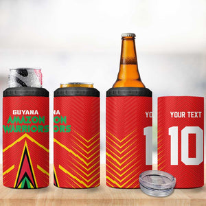 Guyana Cricket Amazon Warriors Custom 4 in 1 Can Cooler Tumbler Go Glory-Green Red Gold - African Pride