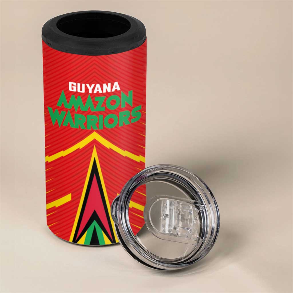 Guyana Cricket Amazon Warriors Custom 4 in 1 Can Cooler Tumbler Go Glory-Green Red Gold - African Pride