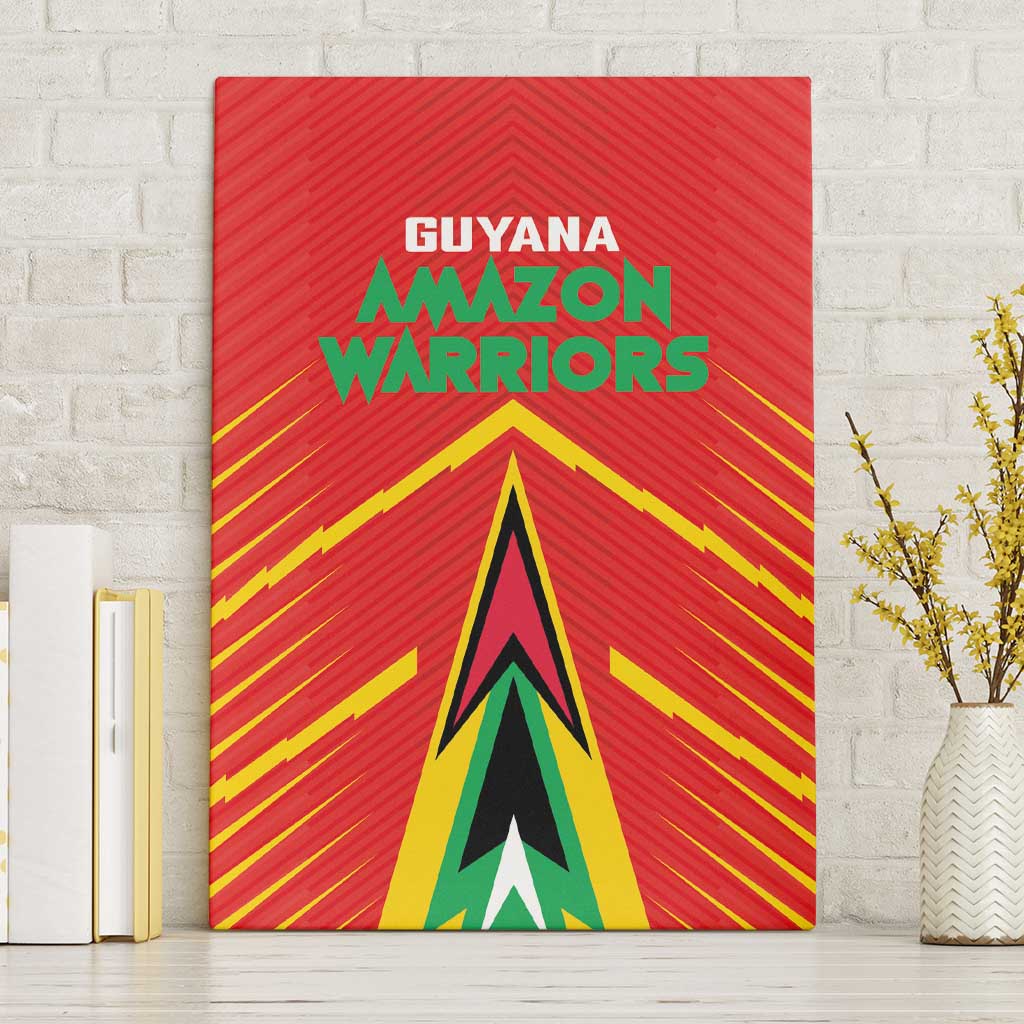 Guyana Cricket Amazon Warriors Canvas Wall Art Go Glory-Green Red Gold - African Pride