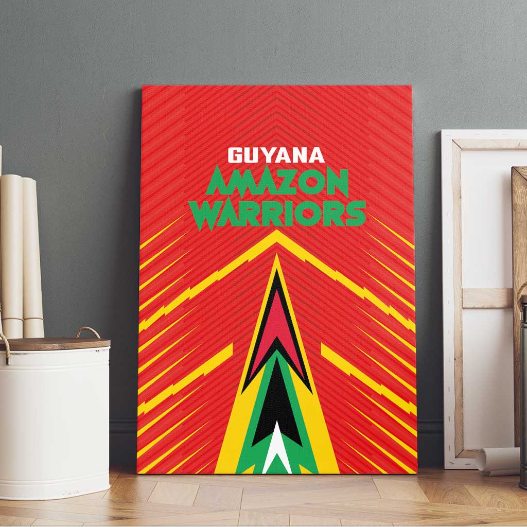 Guyana Cricket Amazon Warriors Canvas Wall Art Go Glory-Green Red Gold - African Pride