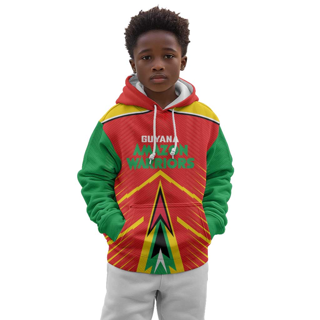 Guyana Cricket Amazon Warriors Custom Kid Hoodie Go Glory-Green Red Gold - African Pride