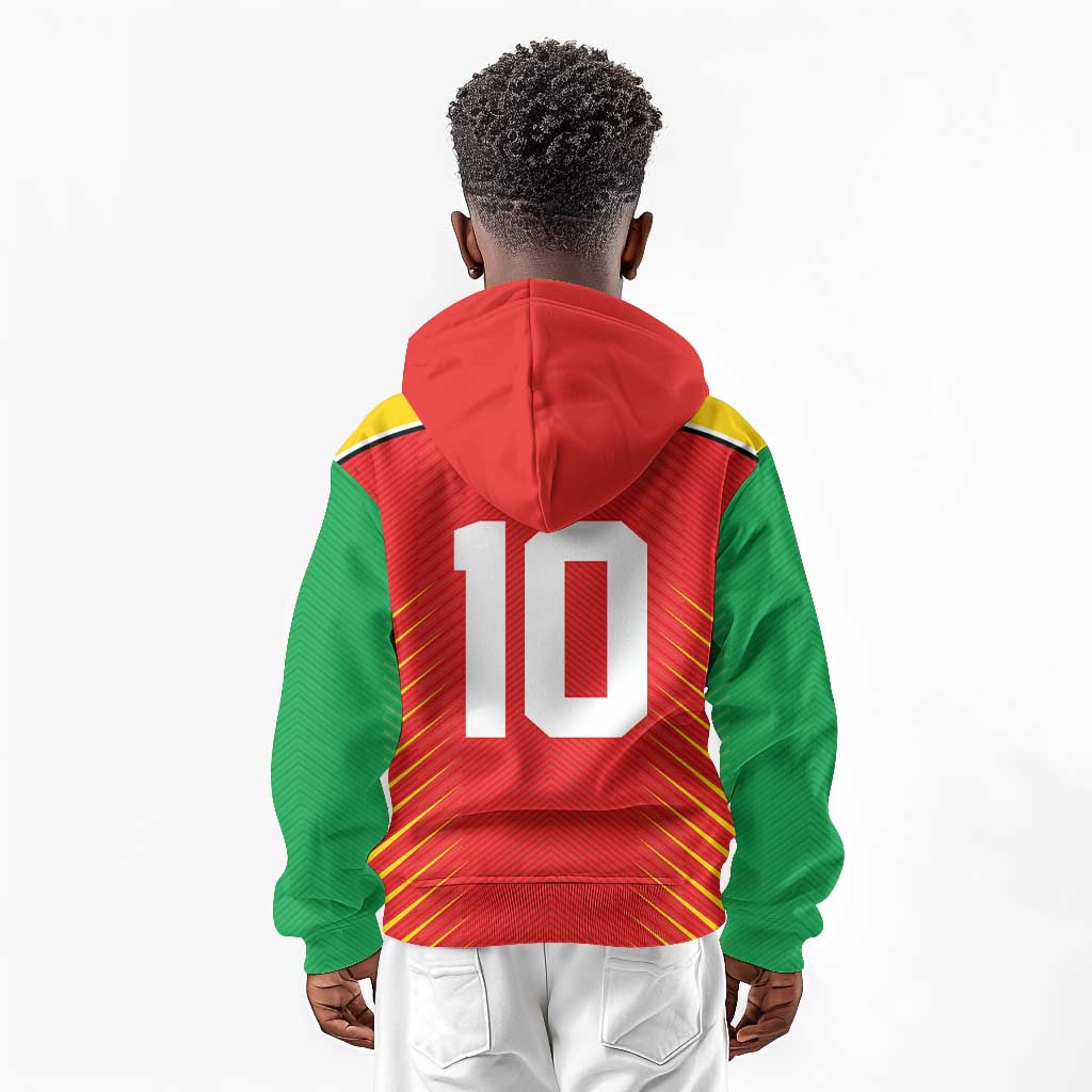Guyana Cricket Amazon Warriors Custom Kid Hoodie Go Glory-Green Red Gold - African Pride