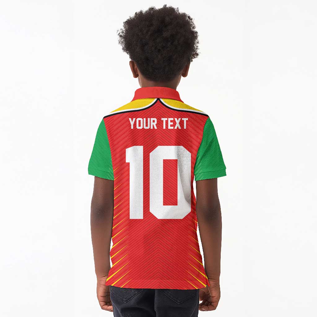 Guyana Cricket Amazon Warriors Custom Kid Polo Shirt Go Glory-Green Red Gold - African Pride