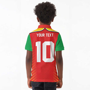 Guyana Cricket Amazon Warriors Custom Kid Polo Shirt Go Glory-Green Red Gold - African Pride