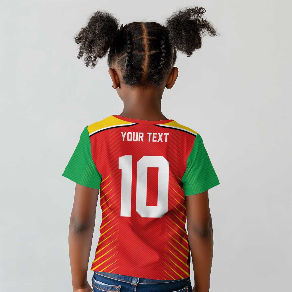 Guyana Cricket Amazon Warriors Custom Kid T shirt Go Glory-Green Red Gold - African Pride